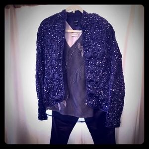 Puckered Sequins Blazer